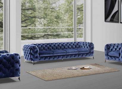 Sofa Chesterfield Couch Upholstery XXL Large Set Textile 3+3 Designer Couches
